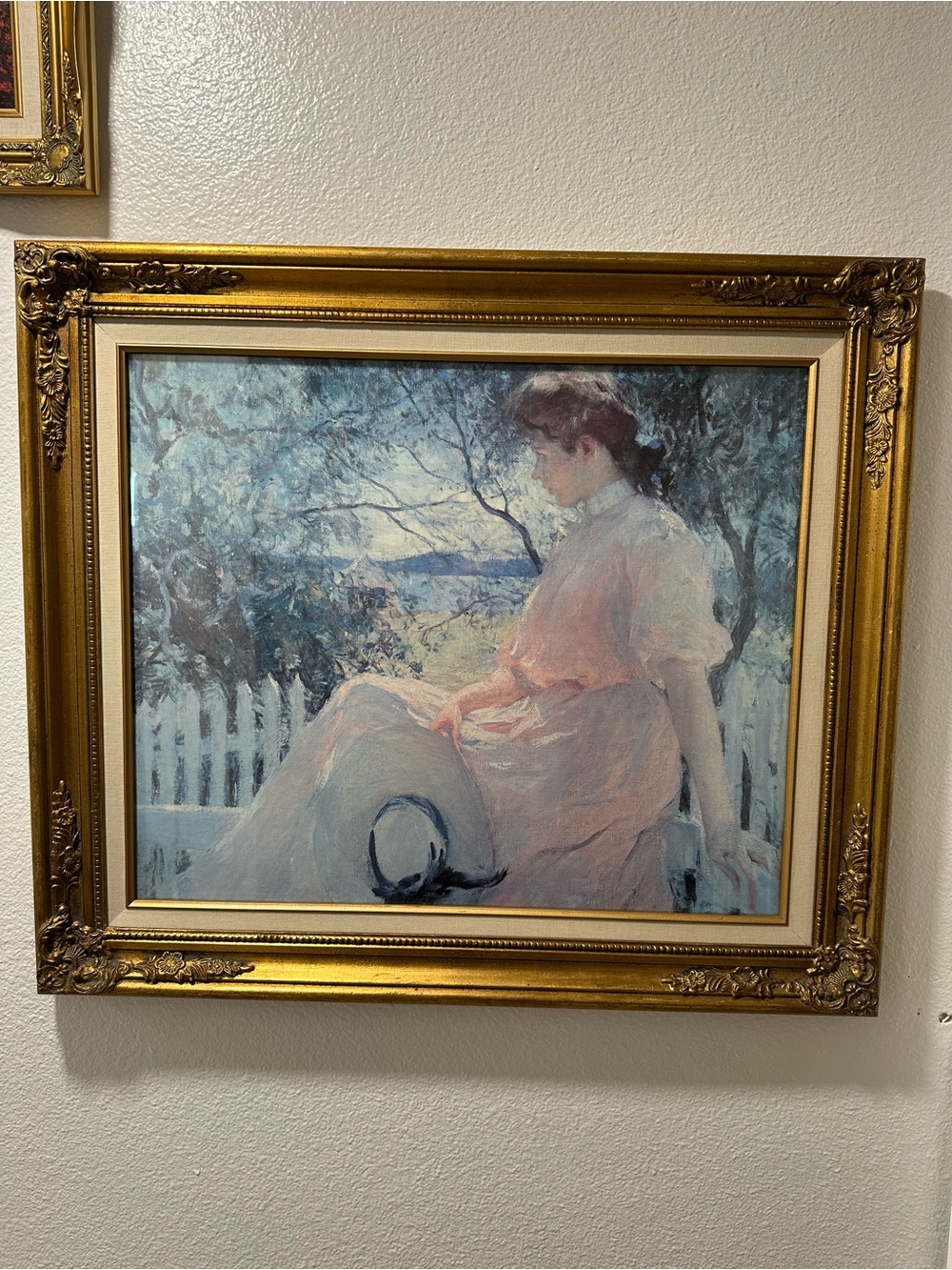 Vintage 1989 Windsor Art "ELEANOR" Large Gold Framed Print 32" x 26"